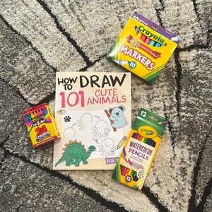 How to Draw 101 Cute Animals Book with crayons and more!!